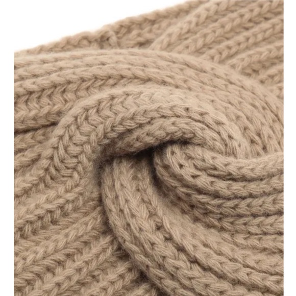 Weekend Max Mara Label-cut 100% Wool Turban Band Size: OS Fall/Winter Camel